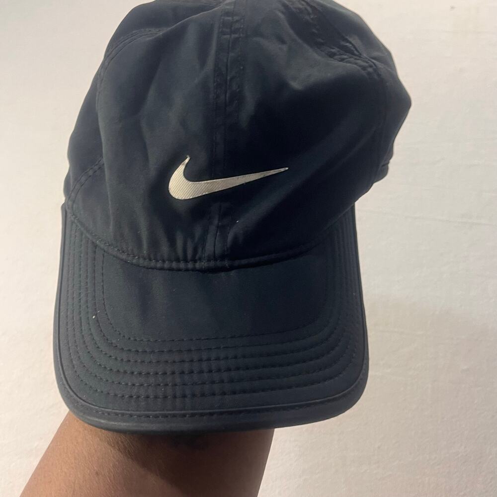 Nike Black Featherlight Dri-Fit‎ Adjustable Running Hat One Size Athleisure Cap
